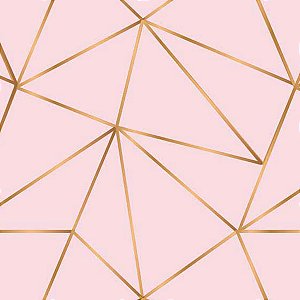 Papel De Parede Adesivo Zara Rosa Gold - 5M