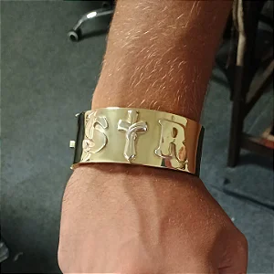 Bracelete em prata legítima com banho de ouro 18k