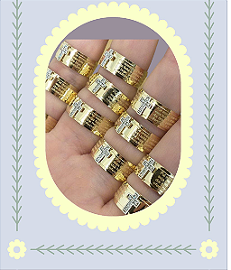 Anel pai nosso em ouro 18k