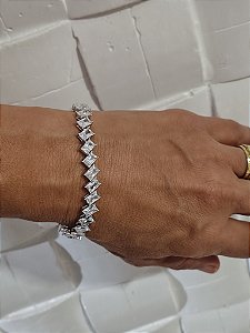 Pulseira Riviera com ródio em Prata legítima 925