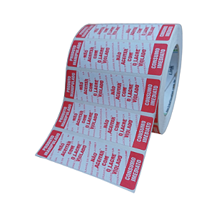 Lacre de segurança vermelho - 10x3 cm