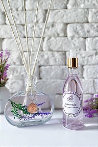 Kit Difusor e Água Perfumada Lavanda