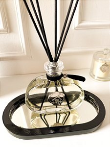 Difusor Black com Prata 300ml + Bandeja Oval Preta P