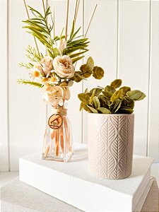 Kit Difusor Jardim Nude P+ Vaso Cachepô Nude