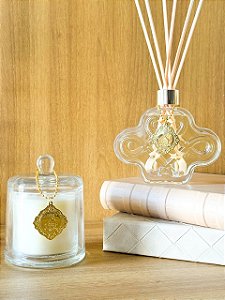 Kit Difusor Vanilla Home 250 ml + Vela luxo Cúpula Vanilla
