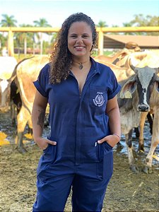 Macacão de campo feminino azul marinho