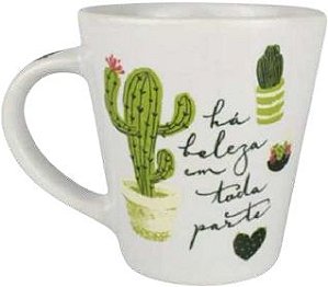 Caneca Branca Cactos