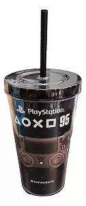 Copo com Canudo Playstation Original