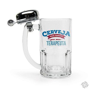 Caneca Campainha 340ML Cerveja Mais Barato Que Terapeuta