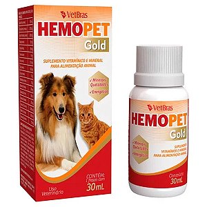 Hemopet Gold 30 ml ou 60 ml suplemento vitaminico