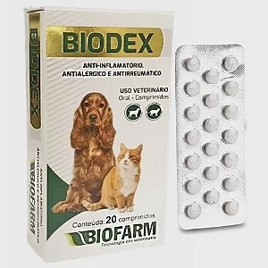 Biodex 20 Comprimidos Para Alergia Caes e Gatos Biofarm