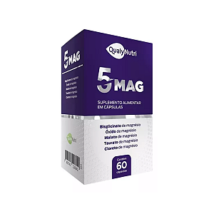 5MAG Magnésio 500mg 60 Cápsulas – QualyNutri Suplemento Mineral