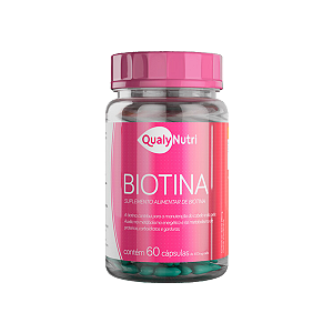 Biotina 45mcg 60 Cápsulas QualyNutri – Suplemento Nutricional para Cabelos, Unhas e Pele Saudável