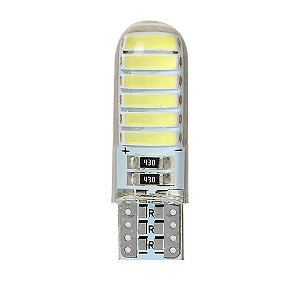 LAMPADA LED T10 12 LEDS TIRAS SILICONE 6000K 12V