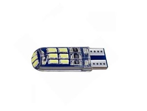 LAMPADA LED T10 15 LEDS SILICONE AZUL 12V