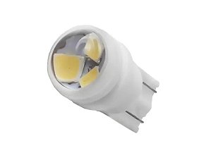 LAMPADA LED T10 3 LEDS CERAMICA 6000K 12V LENTE AUMENTO