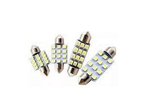 LAMPADA LED TORPEDO 31MM 12 LEDS 6000K 12V