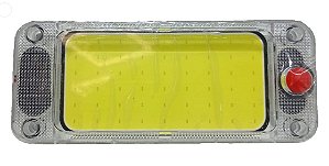 LUMINARIA COLB 54 LEDS RETANGULAR 15X6CM COM BOTAO E CAPA 12-36V