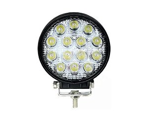FAROL DE LED REDONDO 14 LEDS 6000K 42W 12-24V 11X2CM
