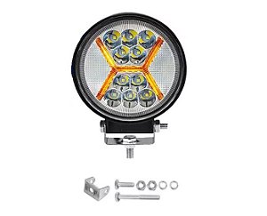 FAROL DE LED REDONDO 12 LEDS 3000-6000K 117W 12-24V 11X2CM