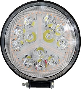 FAROL DE LED REDONDO 12 LEDS 3000-6000K 75W 12-24V 11X2CM
