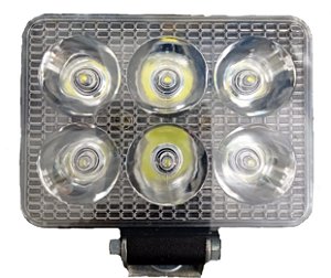 FAROL DE LED RETANGULAR 6 LEDS 6000K 18W 12-24V 11X8X4CM
