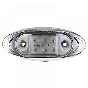 LANTERNA DELIMITADORA 6 LEDS ARO CROMADO 12-24V BRANCA
