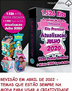 Kit Revisado Festa Prontas Corte Silhouette Topo De Bolo Top - FRETE GRÁTIS