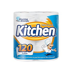 Papel Toalha Kitchen 120 Folhas C/2 Rolos