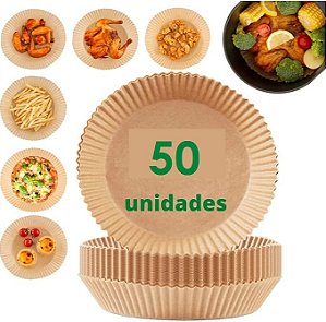 Kit com 50 unidades de papel descartável antiaderente para Air Fryer