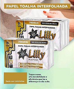 Papel Toalha Interfolhado Lilly Premium 20x20 c/2.400fls