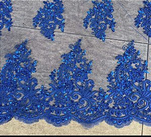 Tule bordado com pedraria