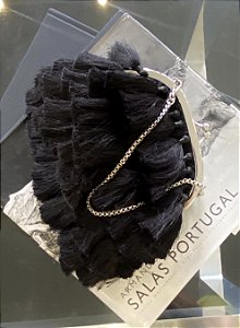 CLUTCH PINGENTES DE SEDA - PRETA