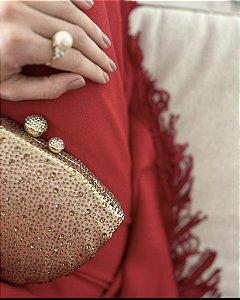 CLUTCH CONCHA CRISTAL - DOURADA