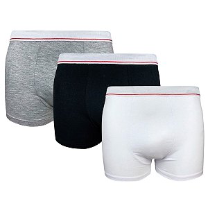 Kit 3 Cuecas Boxer Infantil Box Algodão Cotton Conforto Basic