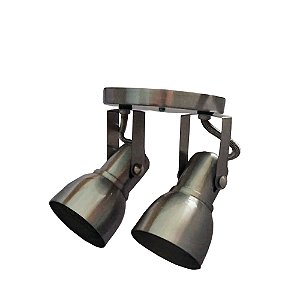 Spot Trilho Popular Aluminio Teto 2 Luzes E27 Bivolt Lumini Lab - Incolor Verniz