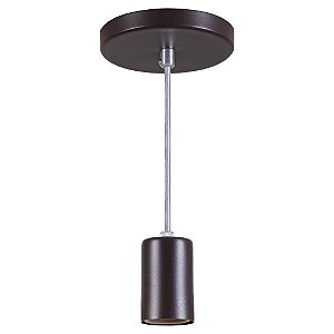 Pendente Copinho Aluminio Teto E27 1 Luz Lumini Lab - Marrom Fosco