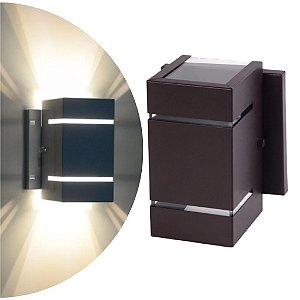 Arandela Catarina Aluminio 2 Fachos 2 Frisos Parede G9 1 Luz Lumini Lab - Marrom