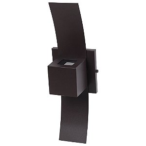 Arandela Box com Aba Aluminio 2 Fachos Parede 1 Luz G9 Bivolt Lumini Lab - Marro