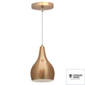 Pendente Nepal Aluminio Teto E27 1 Luz Lumini Lab - Laranja C* - Branco B