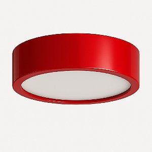 Plafon D200 Aluminio Teto E27 1 Luz Lumini Lab - Vermelho Brilhante