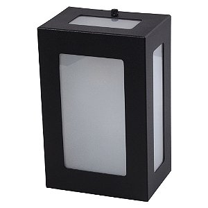 Arandela Retangular Aluminio 5 Fachos Parede E27 1 Luz Lumini Lab - Preto Microt