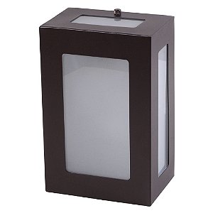 Arandela Retangular Aluminio 5 Fachos Parede E27 1 Luz Lumini Lab - Marrom Fosco