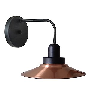 Arandela Show Aluminio Parede E27 1 Luz Lumini Lab - Laranja C* - Preto M