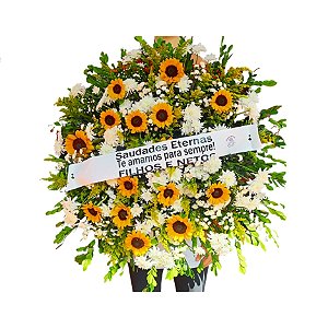 Coroa de Flores – Luz da Saudade 🌻🤍🕊️