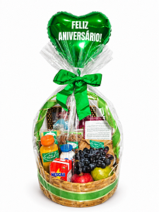 Cesta de Café da Manhã Master Essencial – Feliz Aniversário