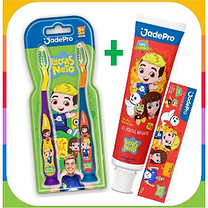 KIT 2 Escovas de Dente e 1 Pasta de Dente para criança Lucas Neto Jadepro