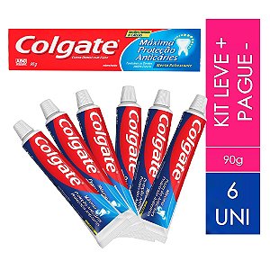 Kit 6 Pastas de Dente COLGATE GRANDE 90g - KIT FAMÍLIA