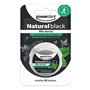 Fio Dental Natural Black Powerdent - 1 Uni - 50 metros