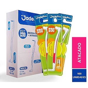 Kit 100 Unidades Escova Interdental Pro Duo Jadepro (inclui 2 refis por unidade)